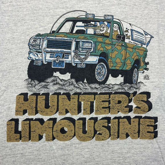 vintage 80’s Hunter’s Limousine t shirt size Large 1989 Single Stitched - Picture 2 of 8